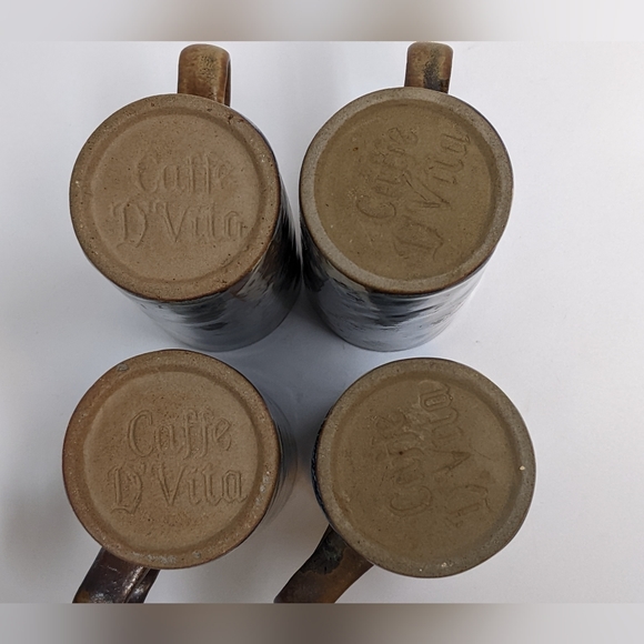 Vintage Stoneware Drip Glaze Pottery Espresso/Coffee Cup/Mug Set Caffe D… - Picture 7 of 9